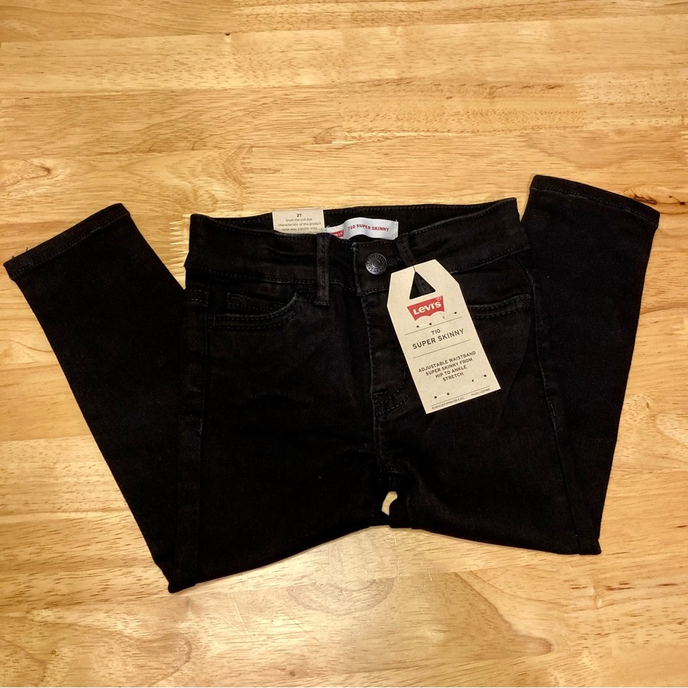Girls 2T Levi’s 710 Super Skinny Jeans Black NWT - Picture 3 of 13